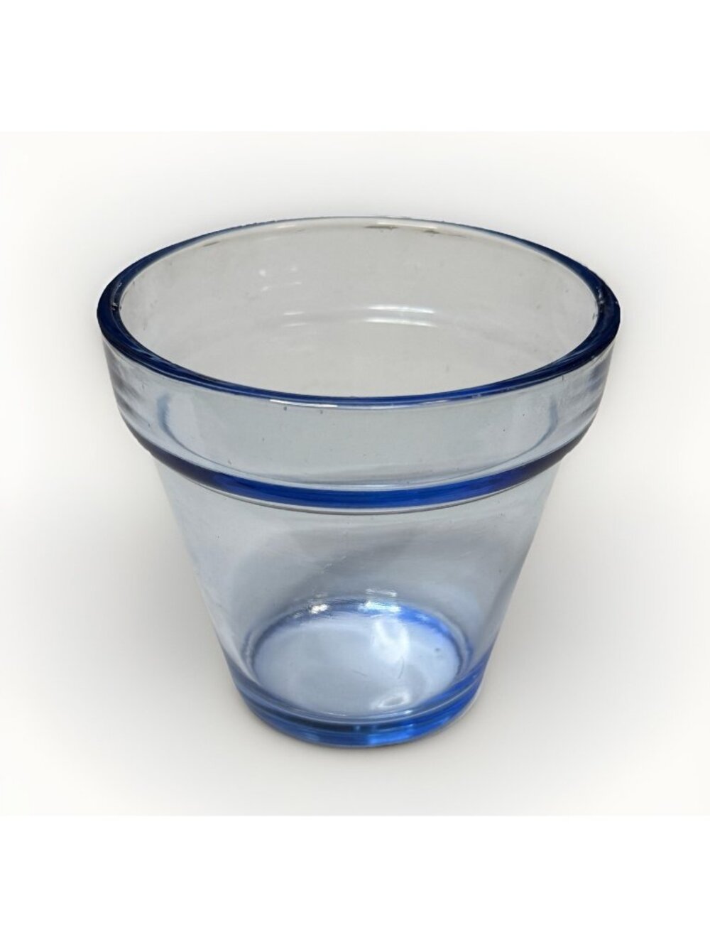 VERY RARE Light Blue Depression Glass Flower Pot Antique Planter 1930s EXCELLENT